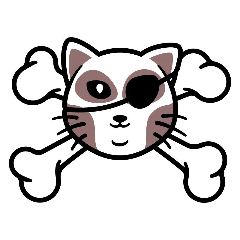 Piraten-Kätzchen-Schädelpatch