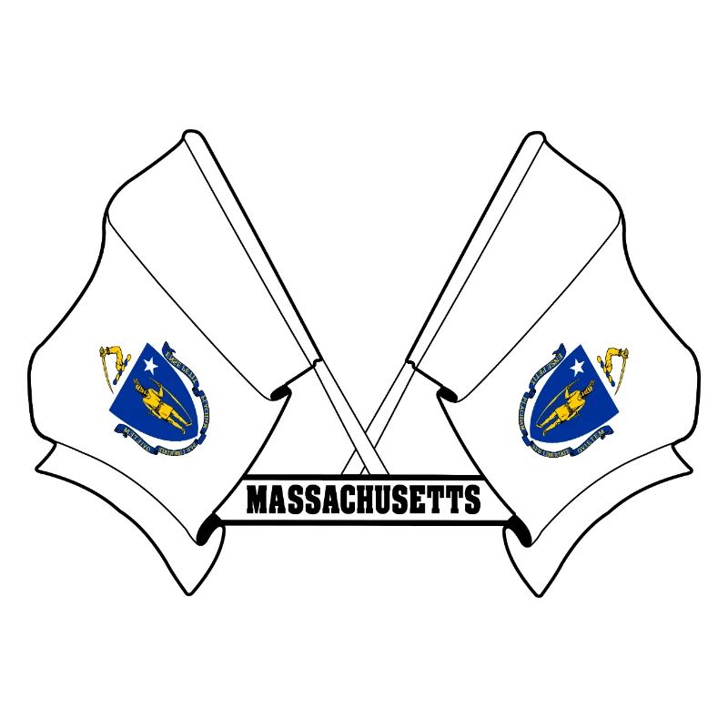 Deux drapeaux texte MASSACHUSETTS
