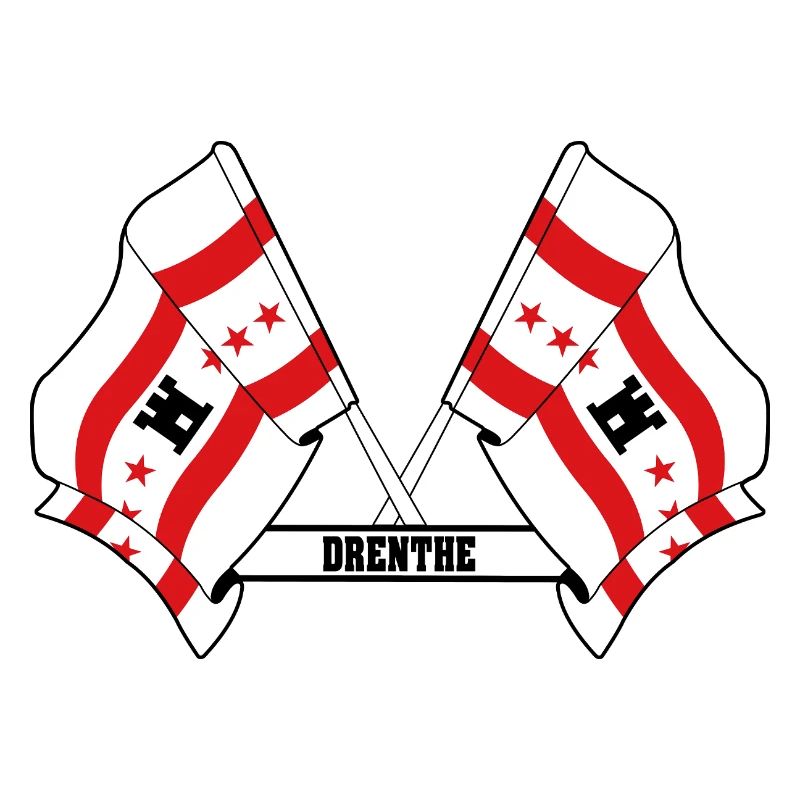 Deux drapeaux texte DRENTHE