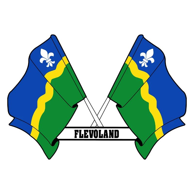 Two flags text FLEVOLAND