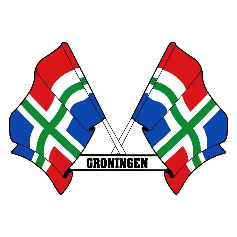 Two flags text GRONINGEN