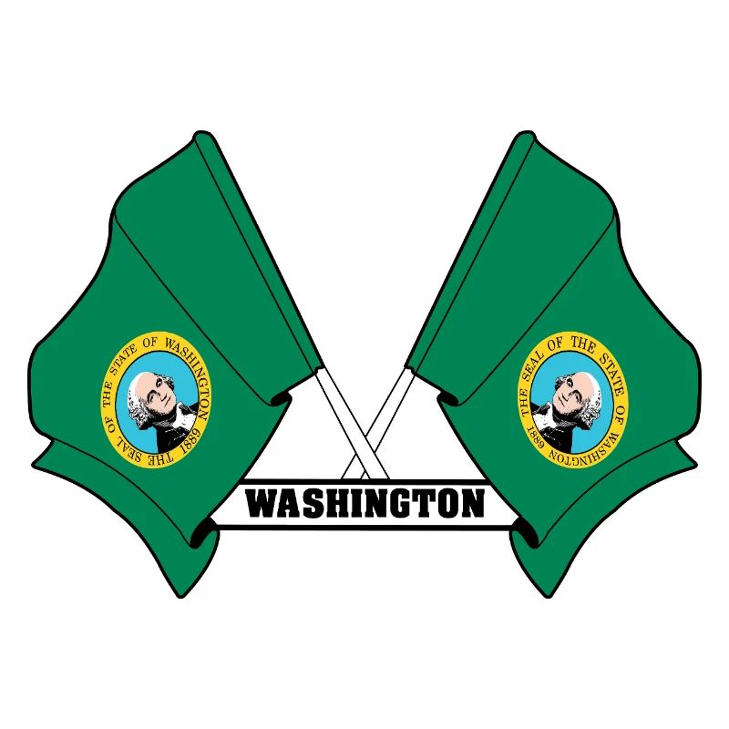 Two flags text WASHINGTON