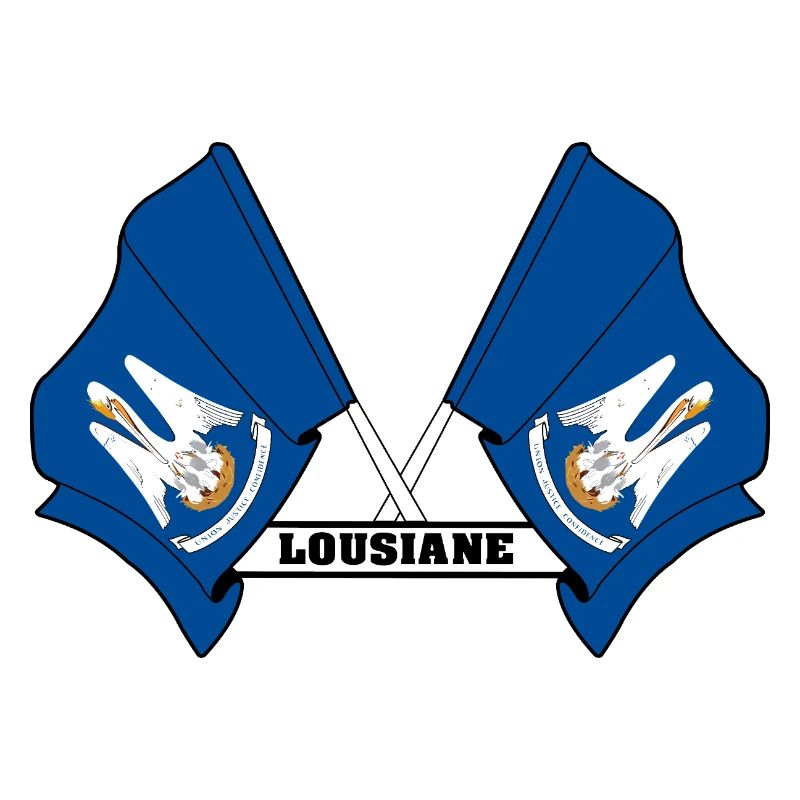Two flags text LOUSIANE