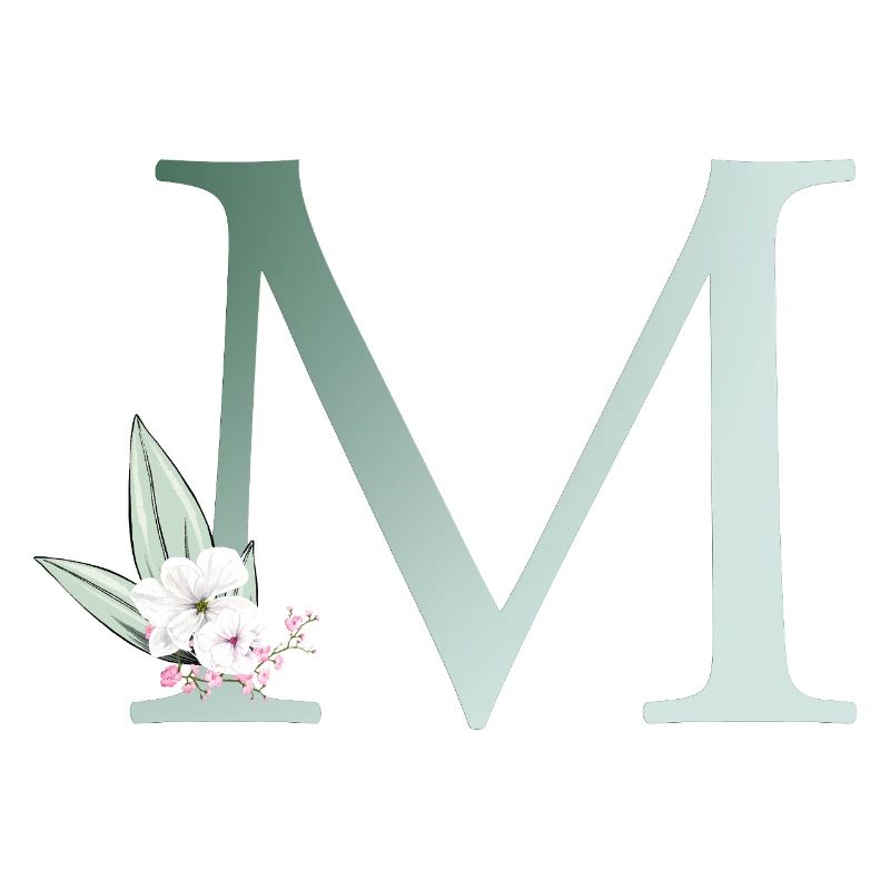 M Monogram, Floral, Personalizable