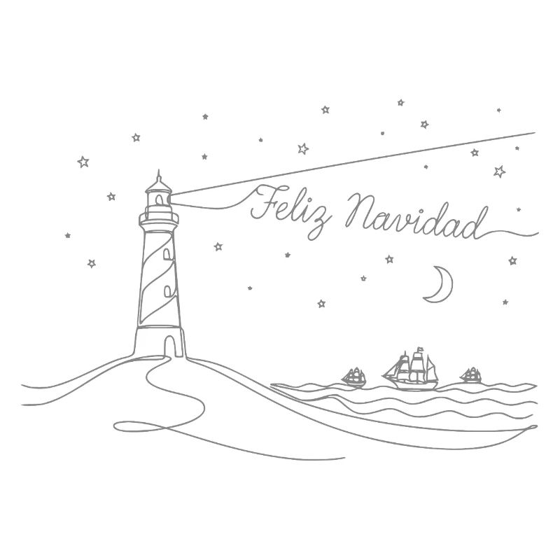Feliz Navidad Christmas Beach & Lighthouse