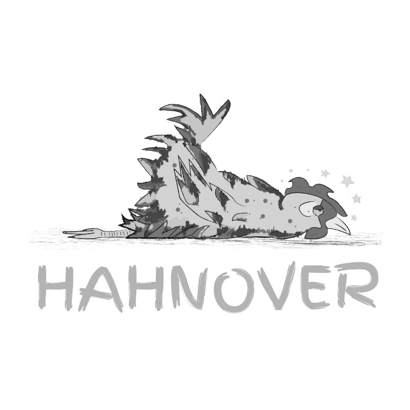 Hahnover - zerrupfter Hahn, grau