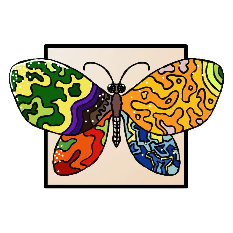 Papillon Psyédélique Multicolore