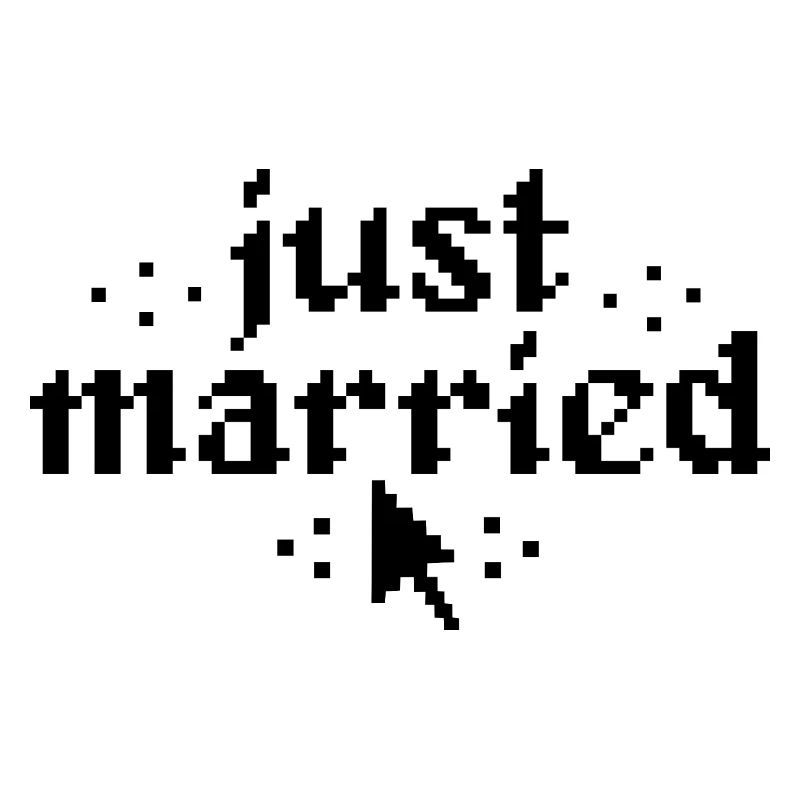 Just Married Pixel Funny Wedding Gift