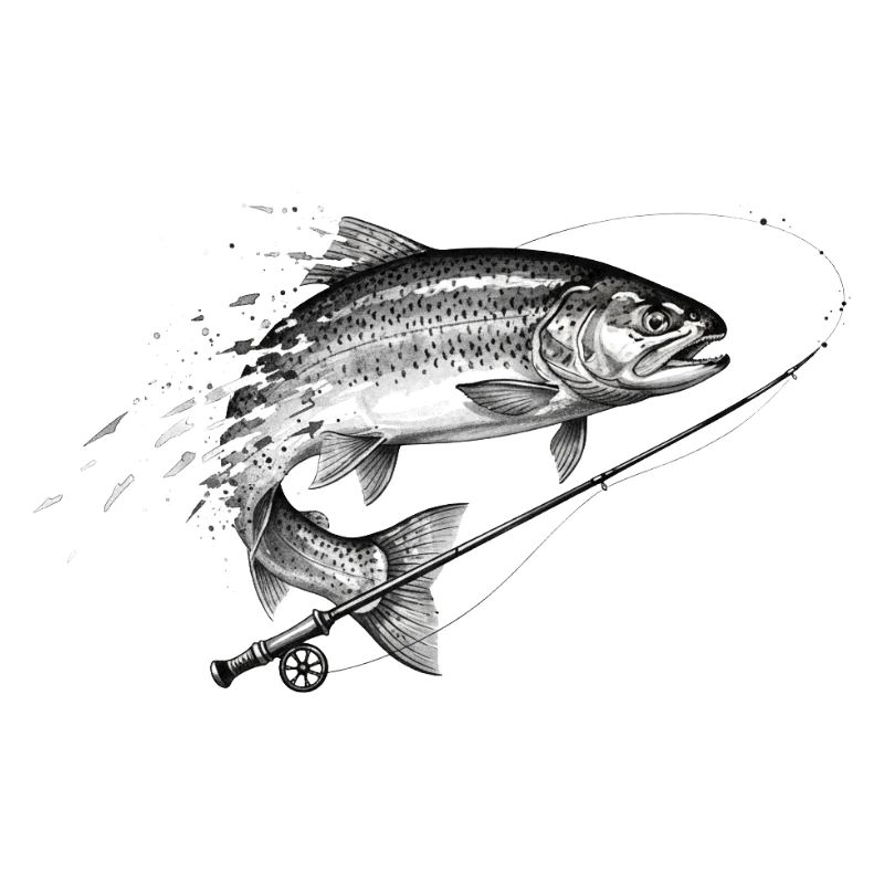 Inchiostro per pesca a mosca per la trota e vettore
