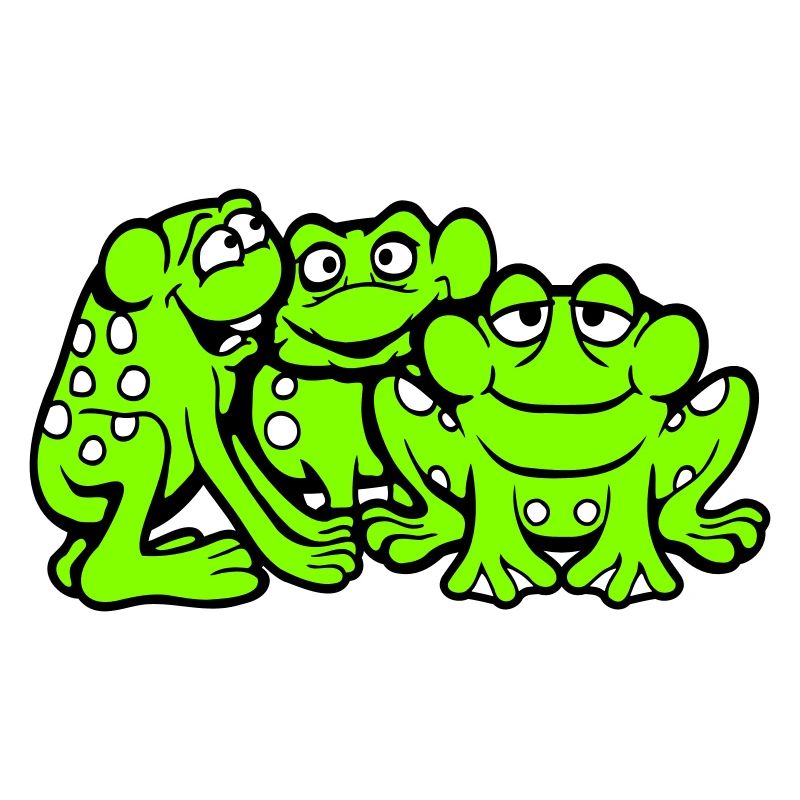 3 Frogs Team Toad Friends Cool Crew Funny Cute