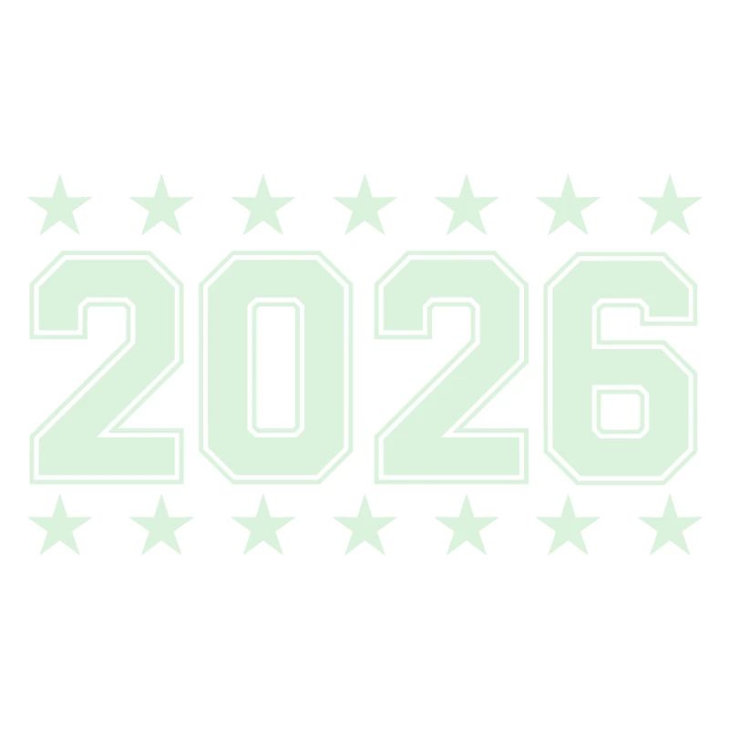 2026 Retro Blockschrift mit Sternen
