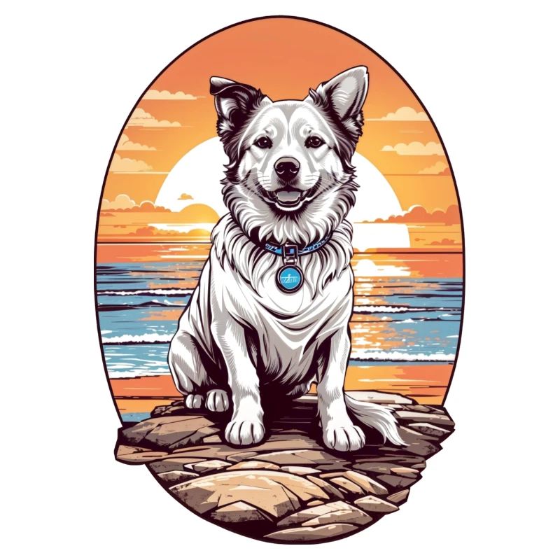 Chien sur la plage