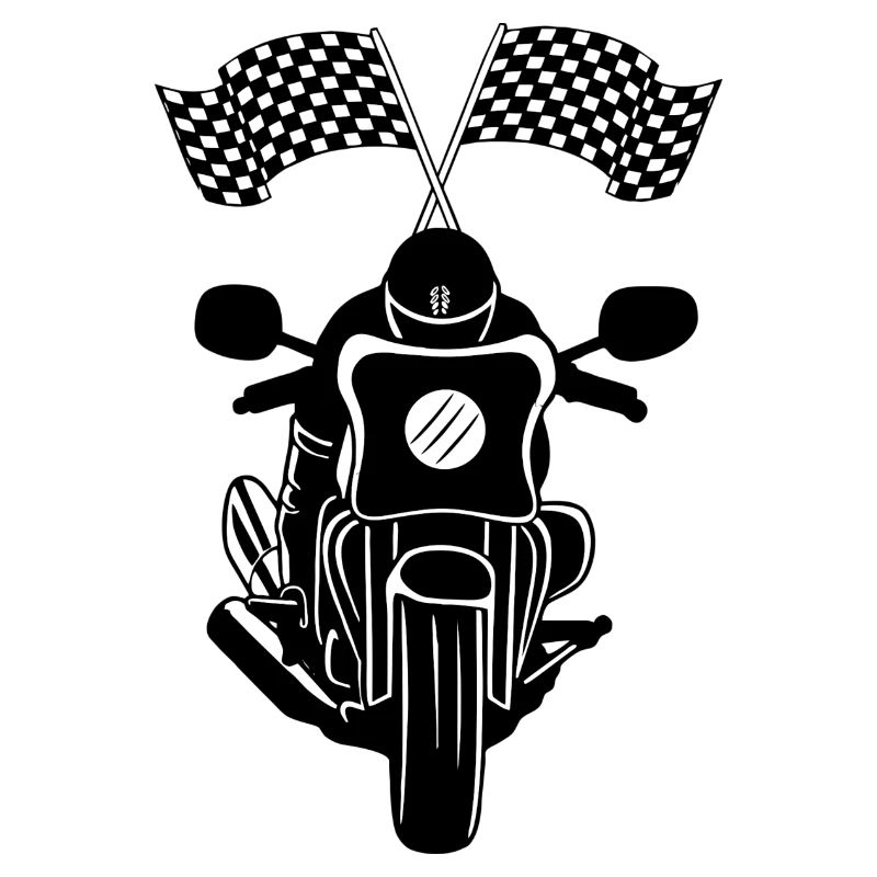 Motorcycle Race Two Flags