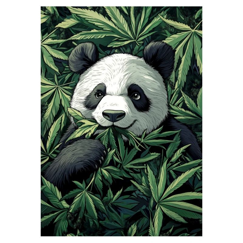 Panda in Cannabis Leaf Dream