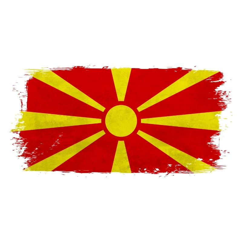 Macedonian sun on red