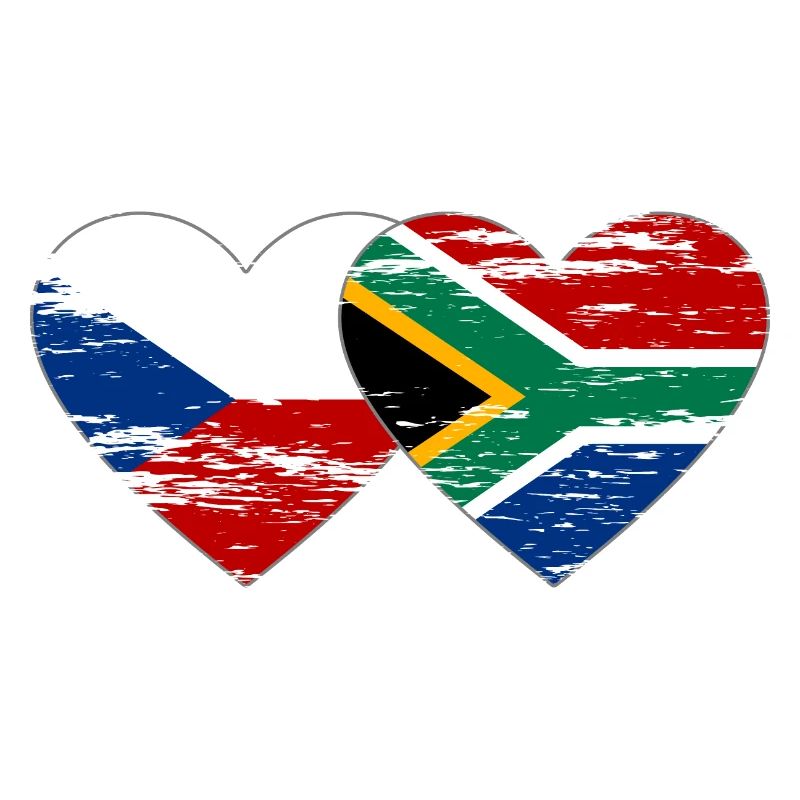République tchèque Afrique du Sud drapeau coeur utilisé