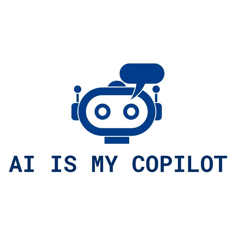 AI is My Copilot - Tech-KI-Design in Blau