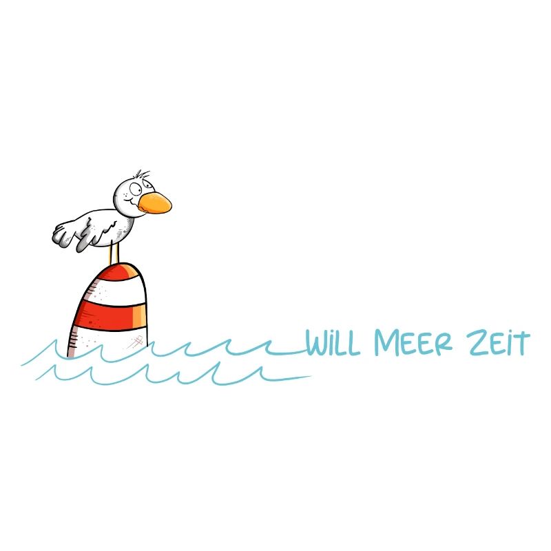 Drollige Möwe Will Meer Zeit