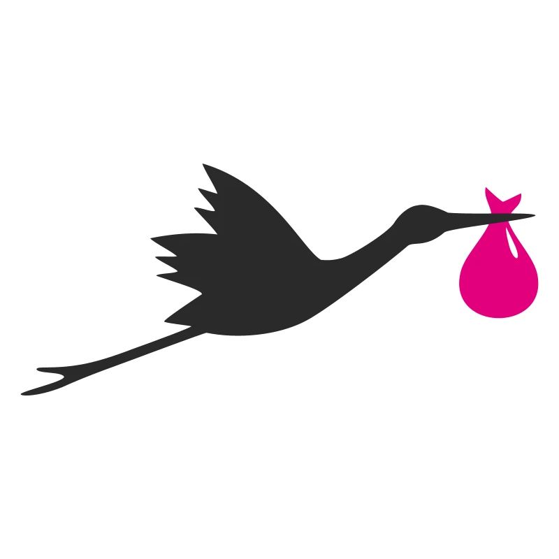 Klapperstorch Storch Mädchen rosa