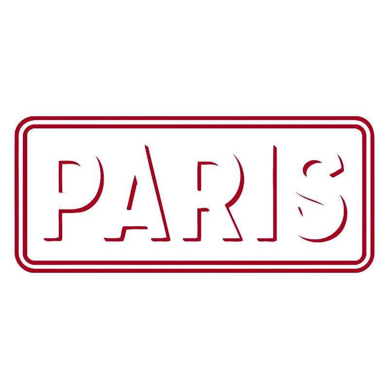 PARIS rétro 3D typographie blanc et rouge