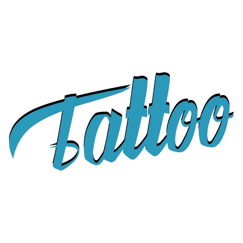 Tattoo Script in Teal