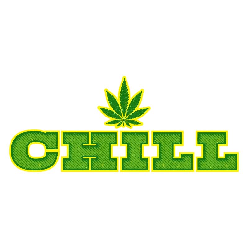 Feuille de cannabis et conception de la typographie Chill