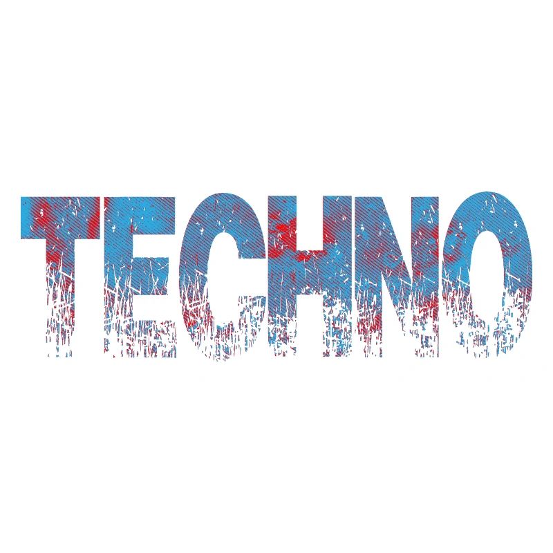Techno Distressed Text Art