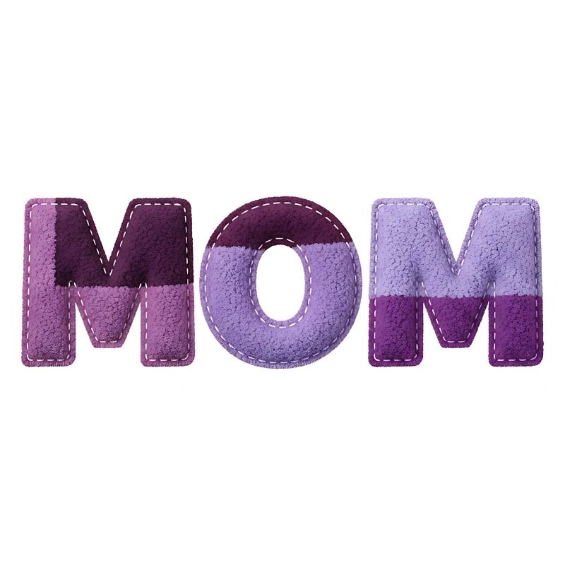Mom Patchwork SchriftTypografie Lila Statement