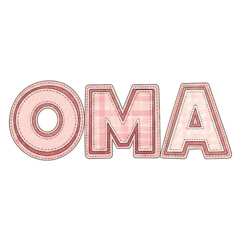 Oma Retro Schriftzug Geschenk Idee Patchwork