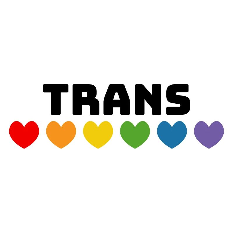 Rainbow heart trans black