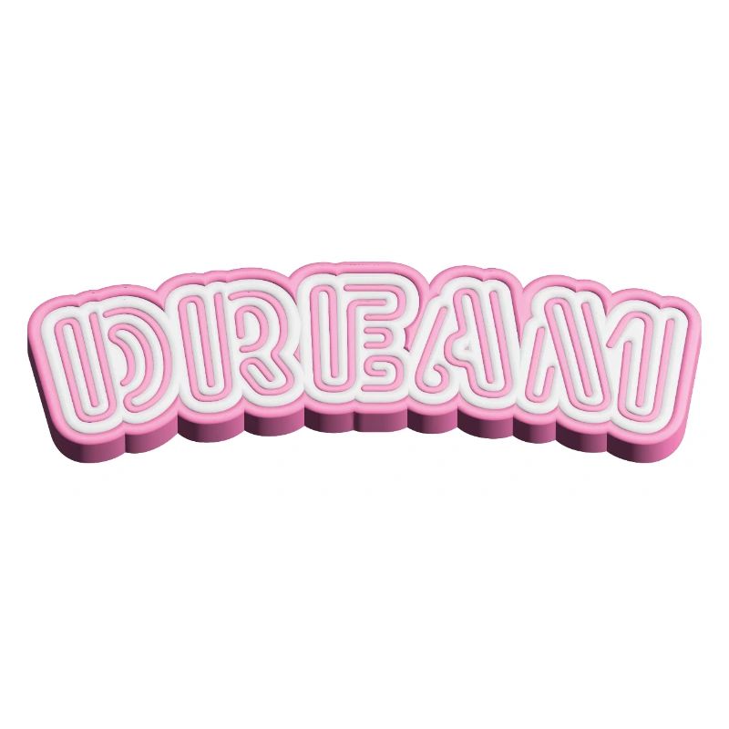 Typographie 3D de rêve - Conception de mots 3D en blanc et rose