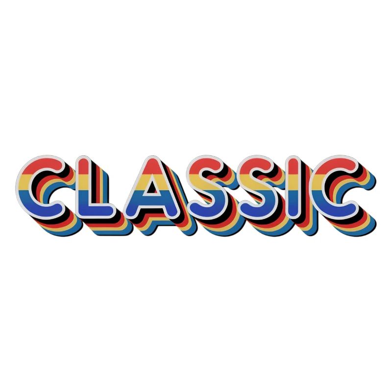 Texte rétro arc-en-ciel classique