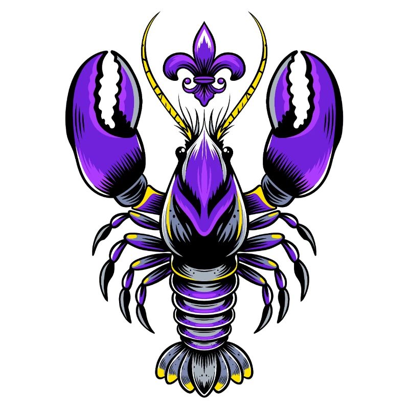 Mardi Gras Languste mit Fleur-de-Lis Design