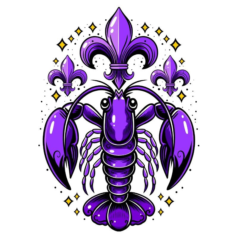 Mardi Gras Languste mit Fleur-de-Lis Design