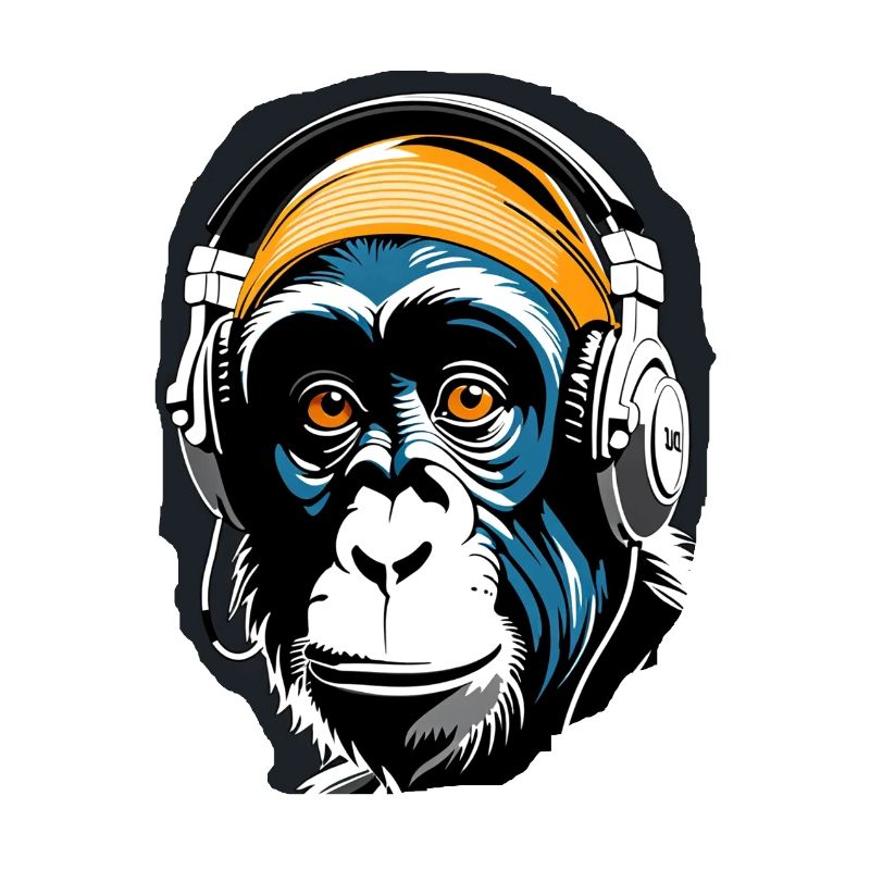 Musik Affe Schimpanse Kopfhoerer als Geschenkidee