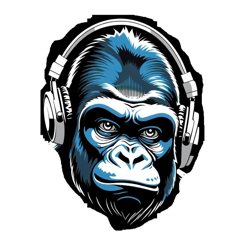 Musik Affe Gorilla mit Kopfhoerer als Geschenkidee