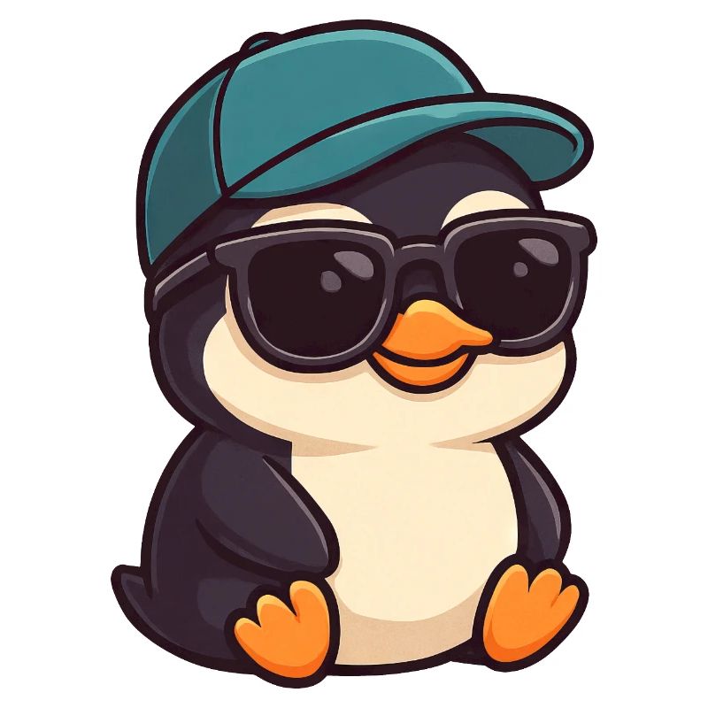 Cool penguin with sunglasses summer joy
