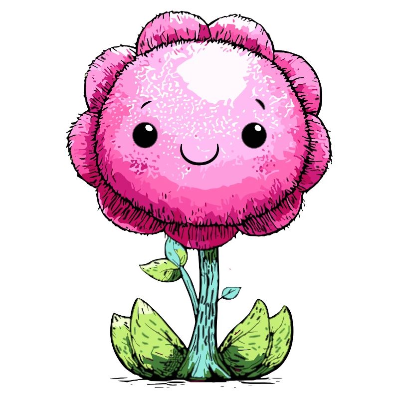 Visage de fleur rose câlin