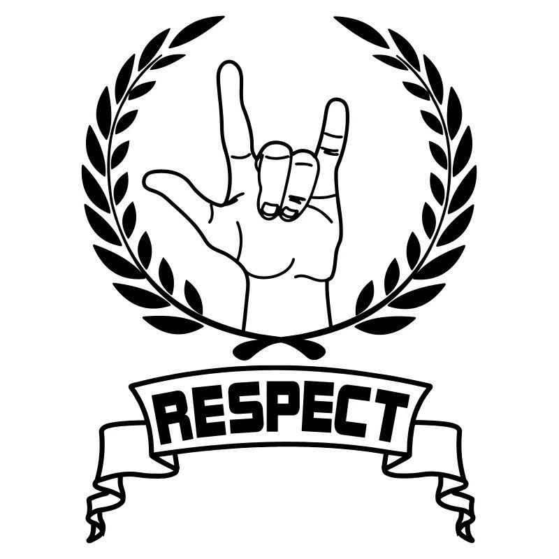 Handgeste Respekt mit Text RESPECT