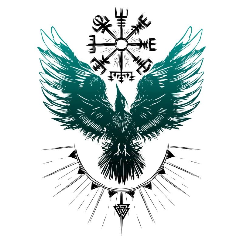 Wikinger Rabe Vegvisir Valknut