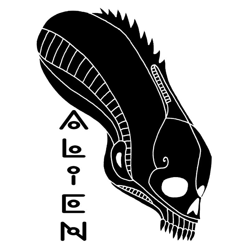 Black Alien Skull