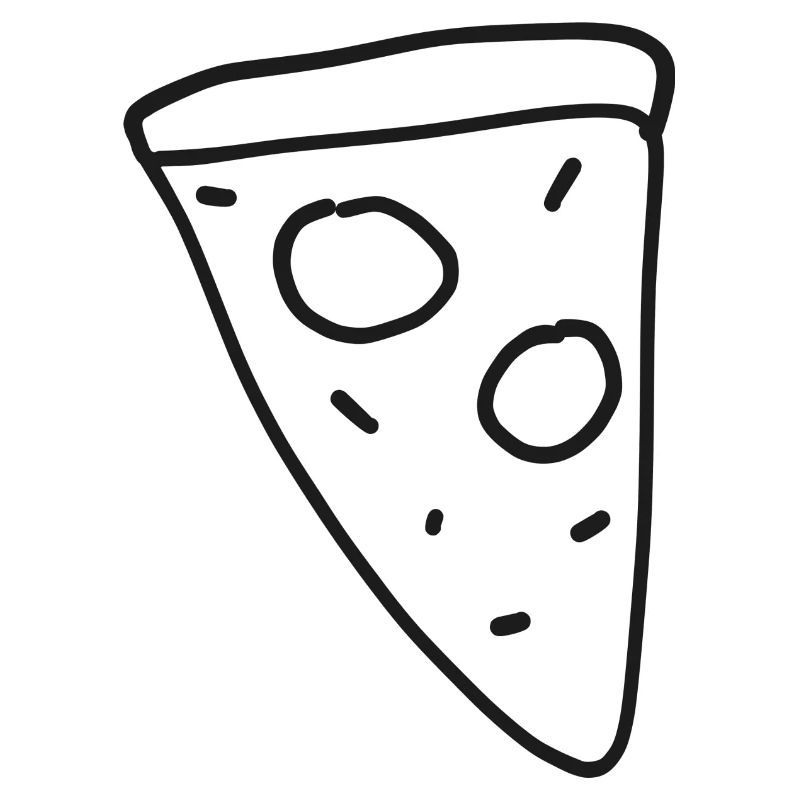 Dessin au trait d’une tranche de pizza