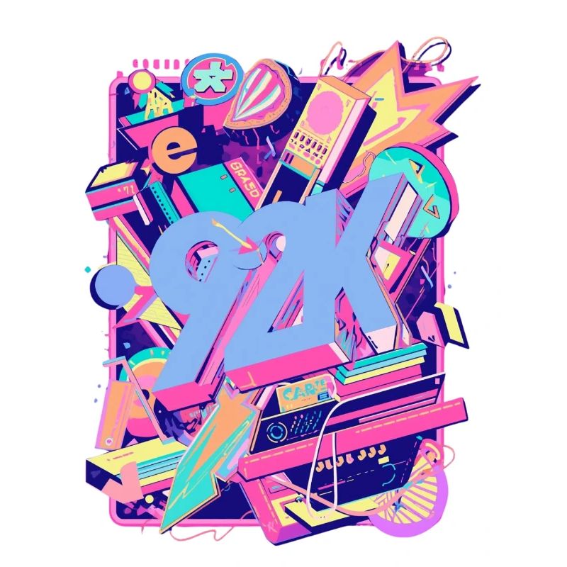 Neon 90er Retro Teaser Y2K