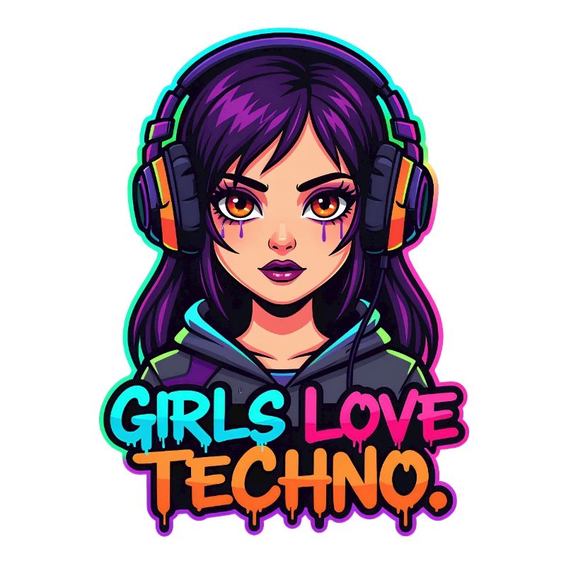 Techno Neon Mädchen