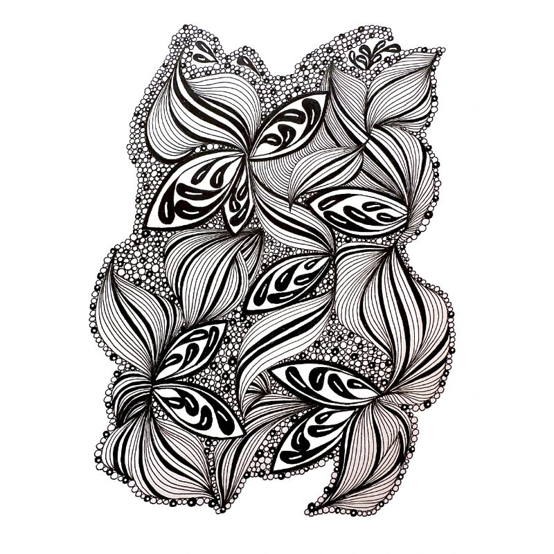 Black and white leaf pattern