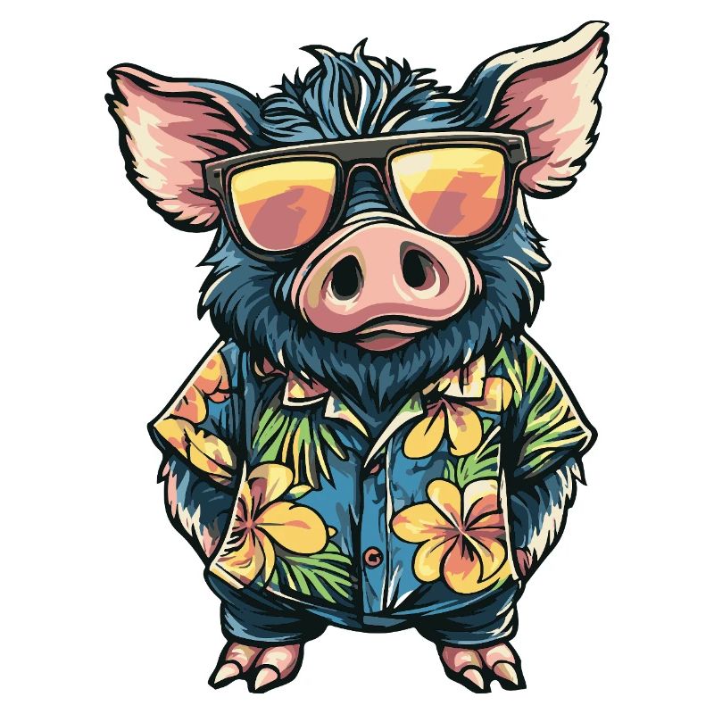Schwein Comic Urlaub Wildschwein