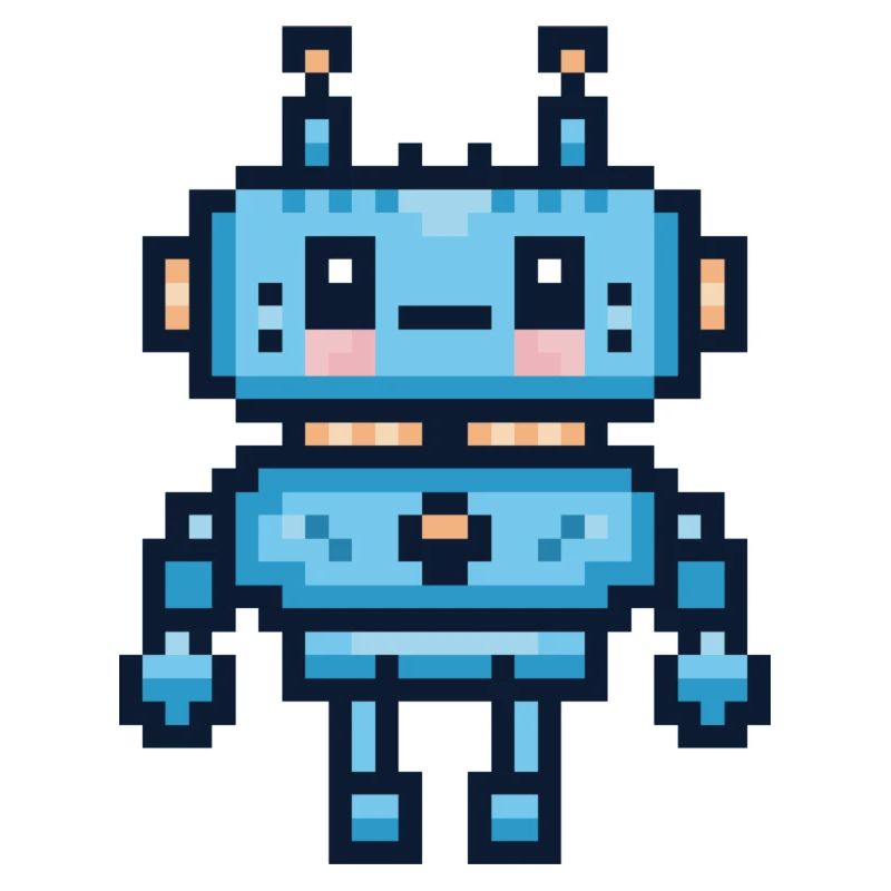 Robot pixel art mignon - Cute robot retro gaming