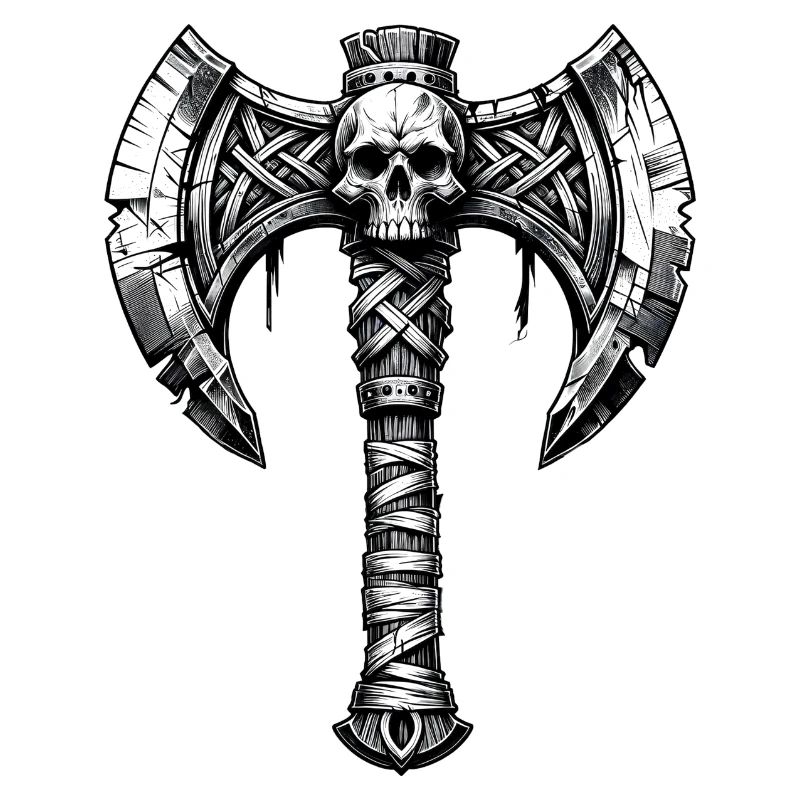 Axe throwing axe skull design