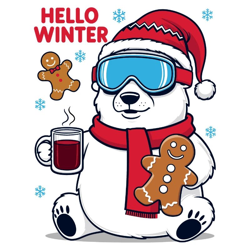 Polar bear with gingerbread