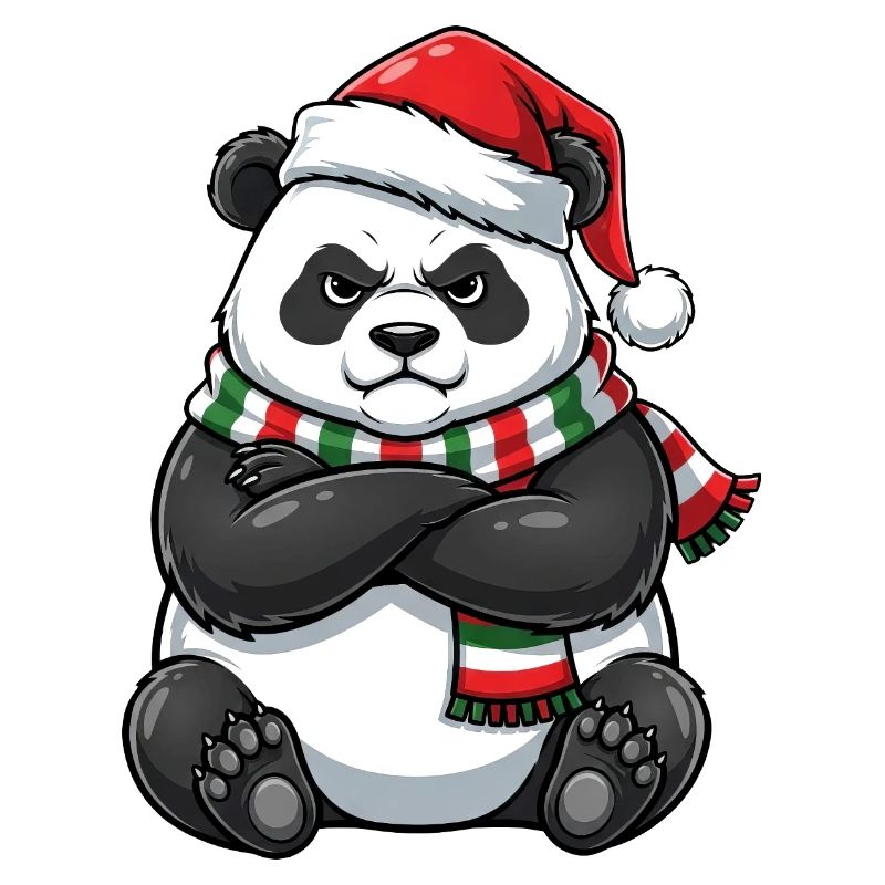 Grumpy Panda Weihnachtsmann Weihnachtsmütze 